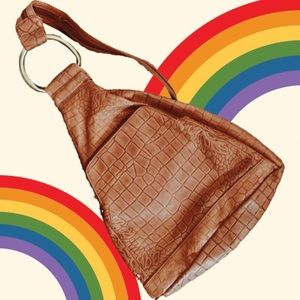 Vintage Textured Vinyl Purse Crossbody Backpack